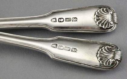 Chinese Export Silver Dessert Spoon and Fork - Canton